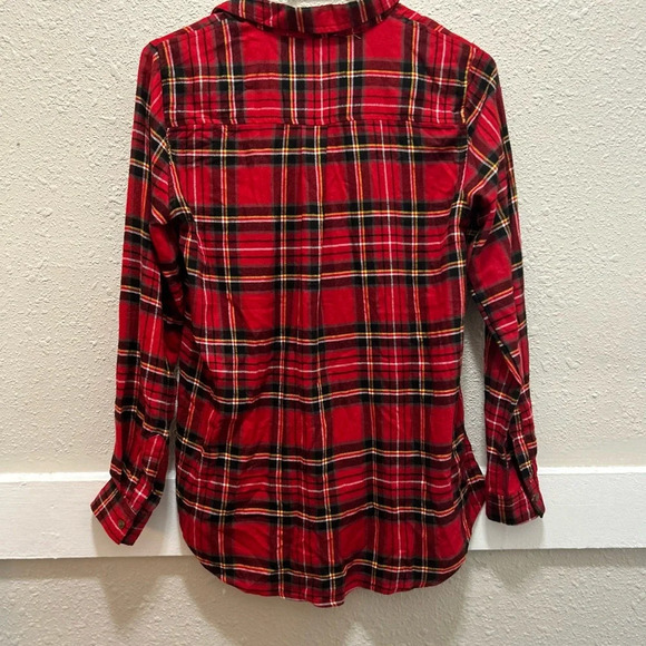 Hippie Rose Red Plaid Button Front Top XS - Picture 5 of 5